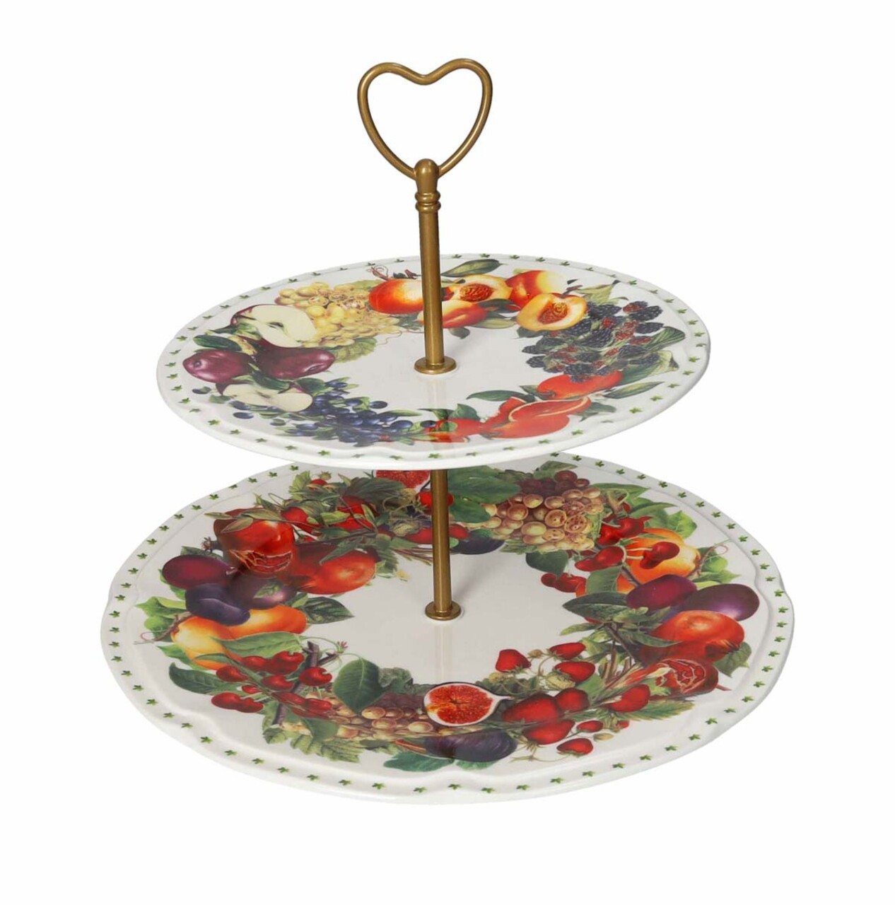 Platou etajat pentru prajituri, Le Primizie Fresh Fruits, Brandani, D27x24 cm, portelan - imagine 3